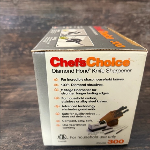 Chefs Choice 300 Diamond Hone Electric Knife Sharpener - Black and White - Picture 2 of 6